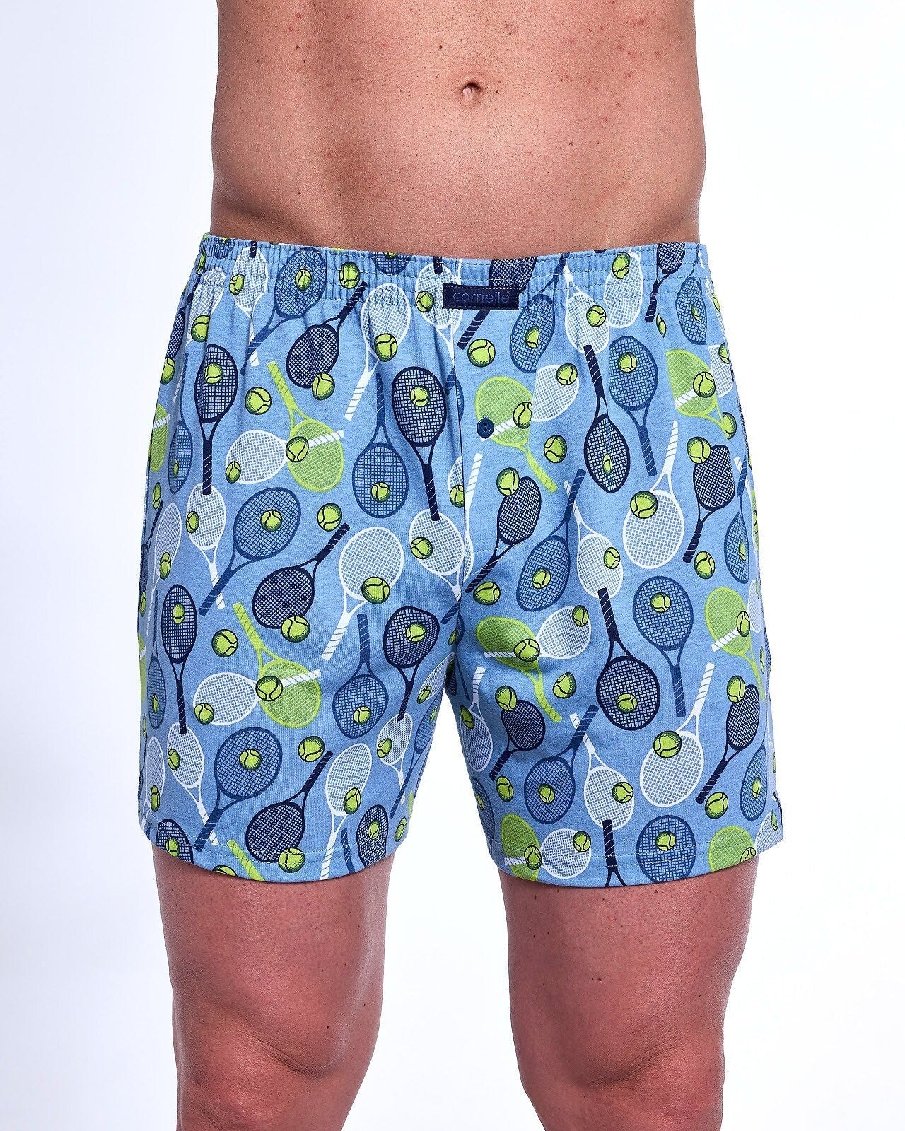Boxer uomo ampio con bottoni in cotone elasticizzato