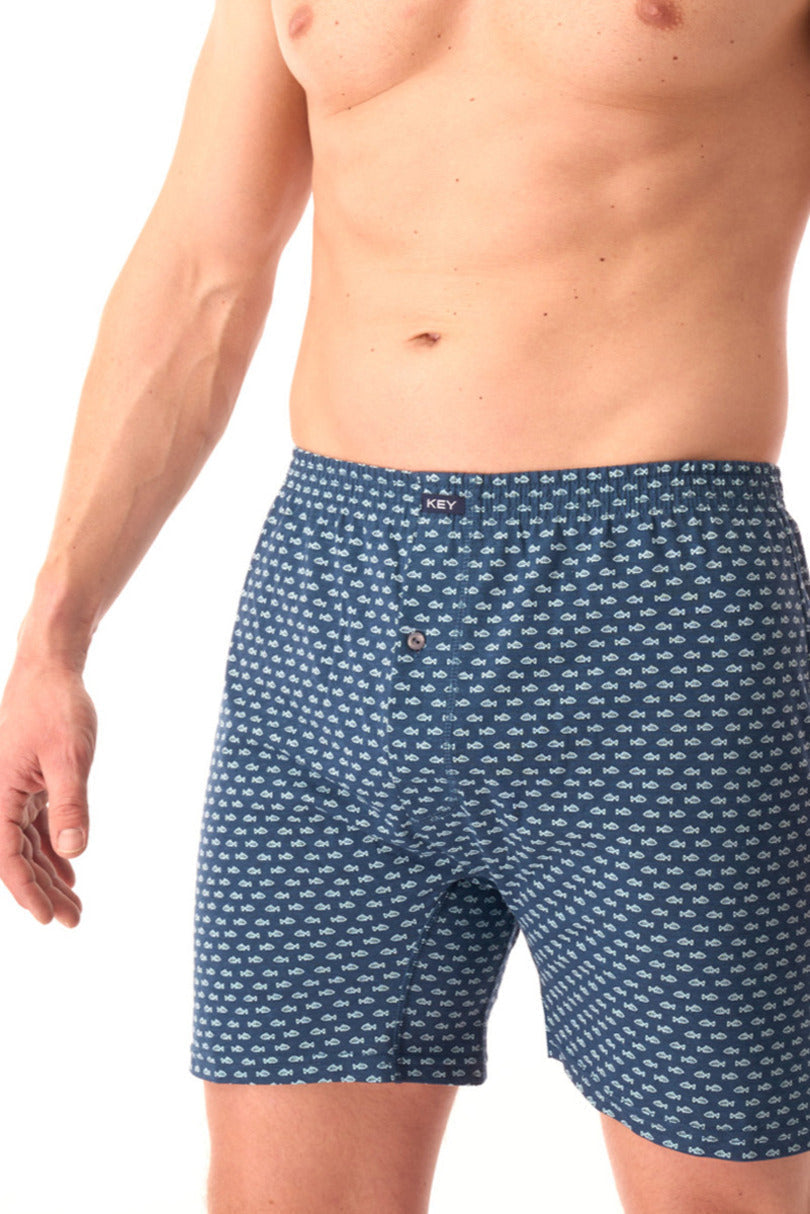 Boxer uomo in cotone con motivo a pesciolini mxc 947