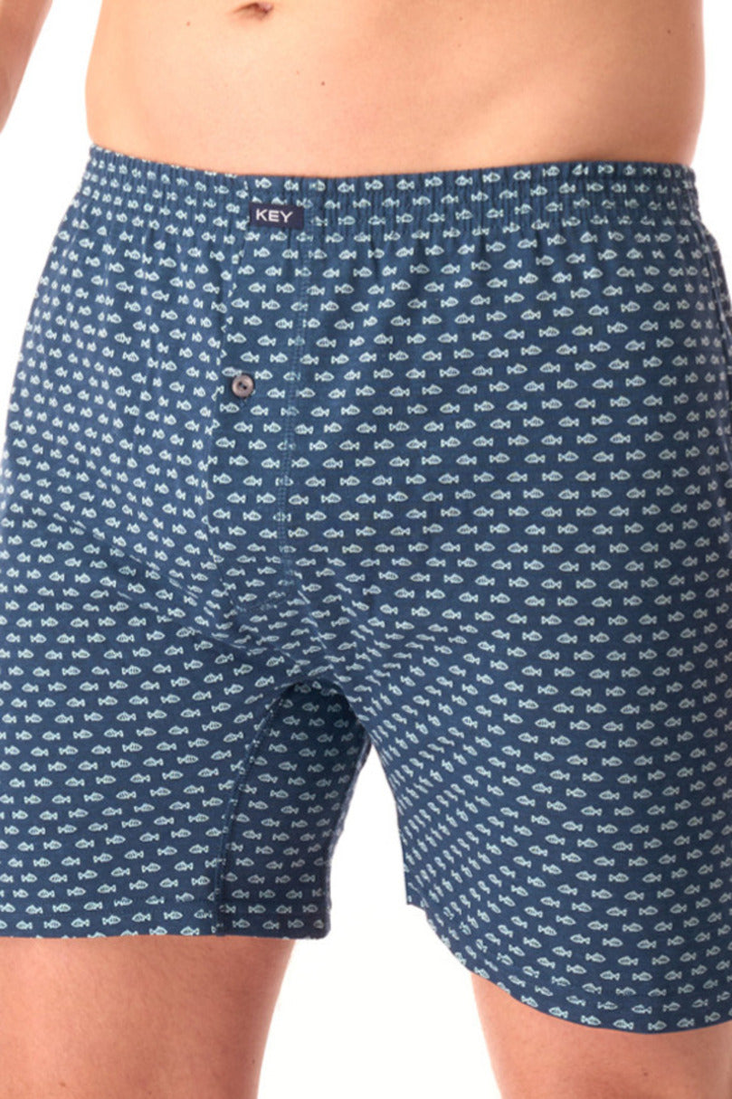 Boxer uomo in cotone con motivo a pesciolini mxc 947