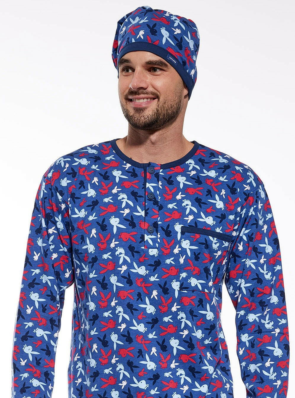 Camicia da notte da uomo manica lunga in 100% cotone 110/24