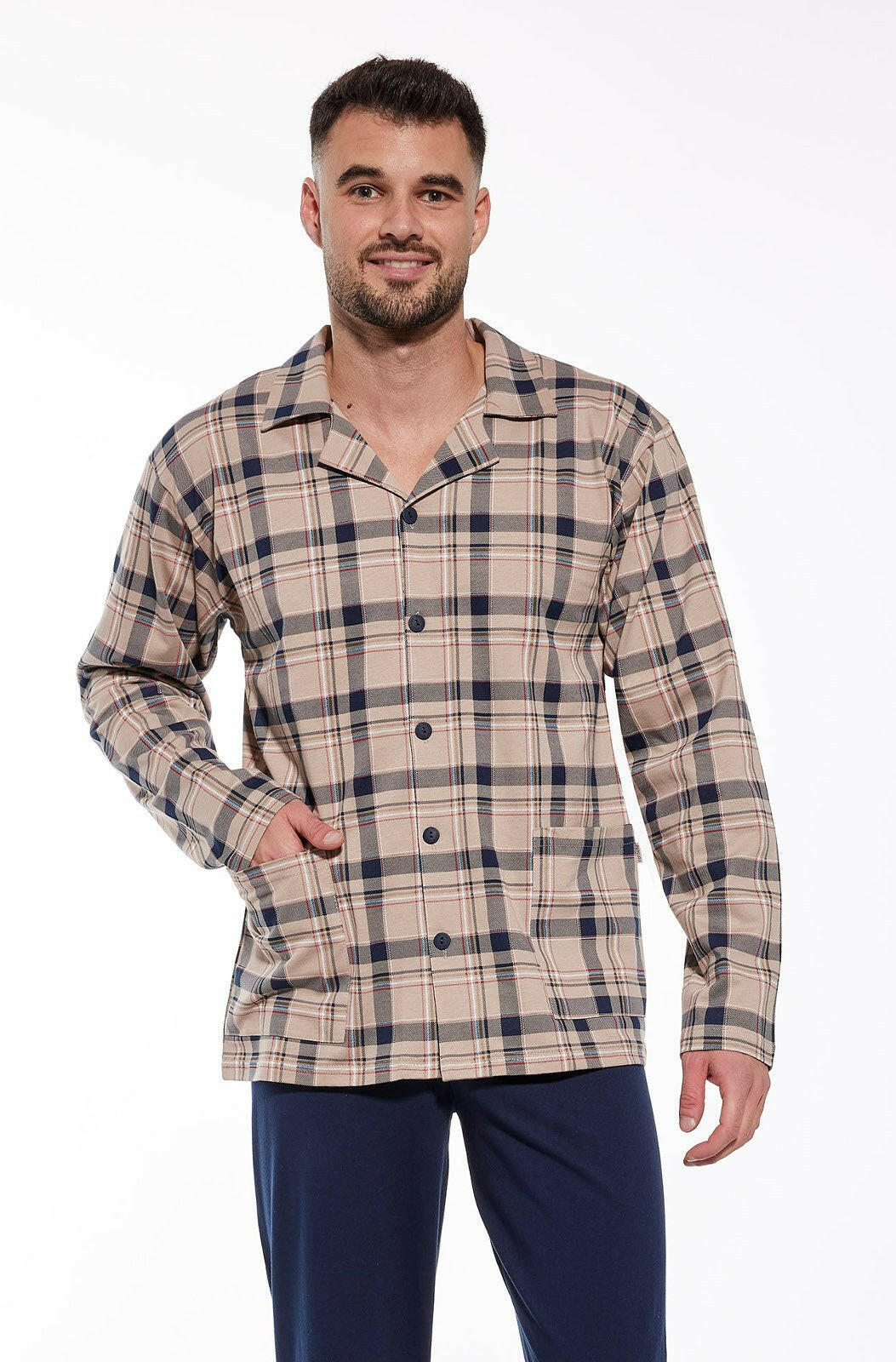Pigiama da uomo aperto con bottoni 100% cotone 114/67