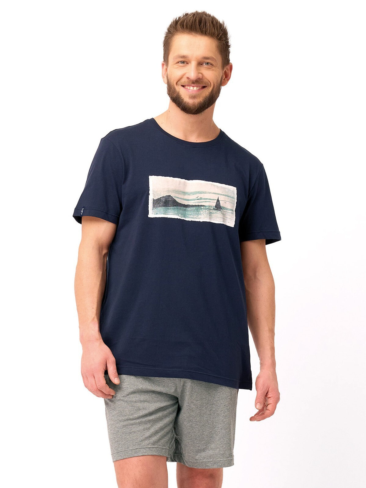 Pigiama da uomo in cotone elasticizzato - MNS 606