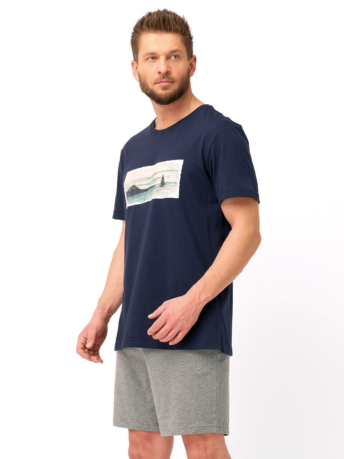 Pigiama da uomo in cotone elasticizzato - MNS 606