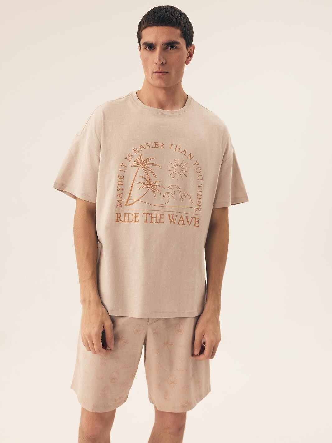 Pigiama estivo da uomo in cotone 100% core sand