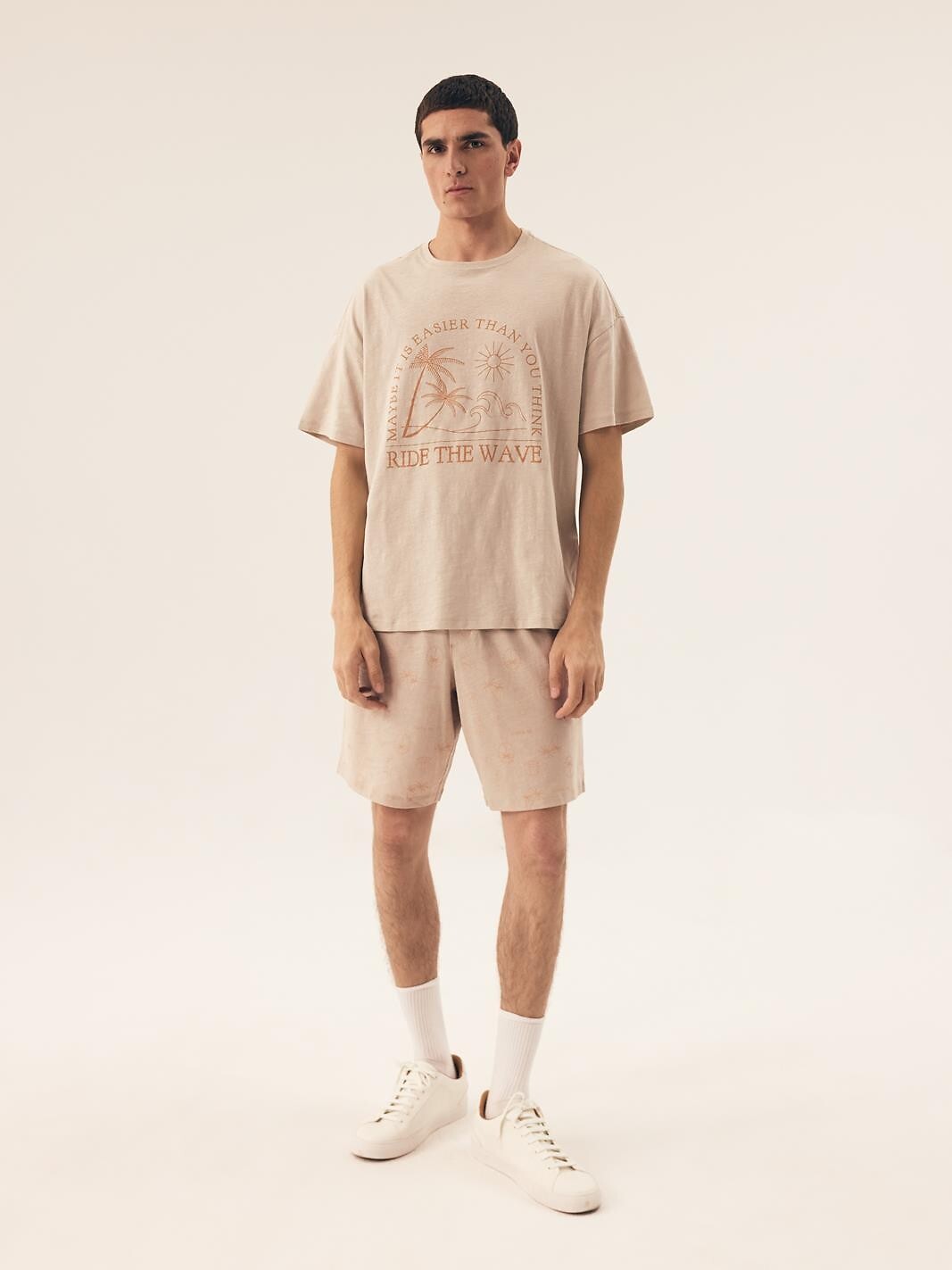 Pigiama estivo da uomo in cotone 100% core sand