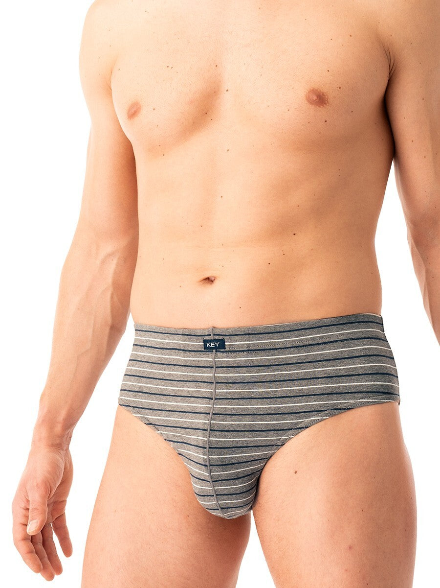 Slip uomo in cotone elasticizzato a righe - pack da 2 pezzi