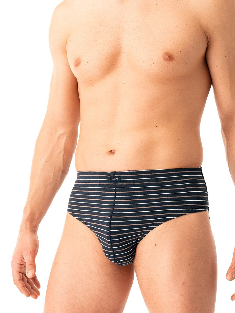 Slip uomo in cotone elasticizzato a righe - pack da 2 pezzi